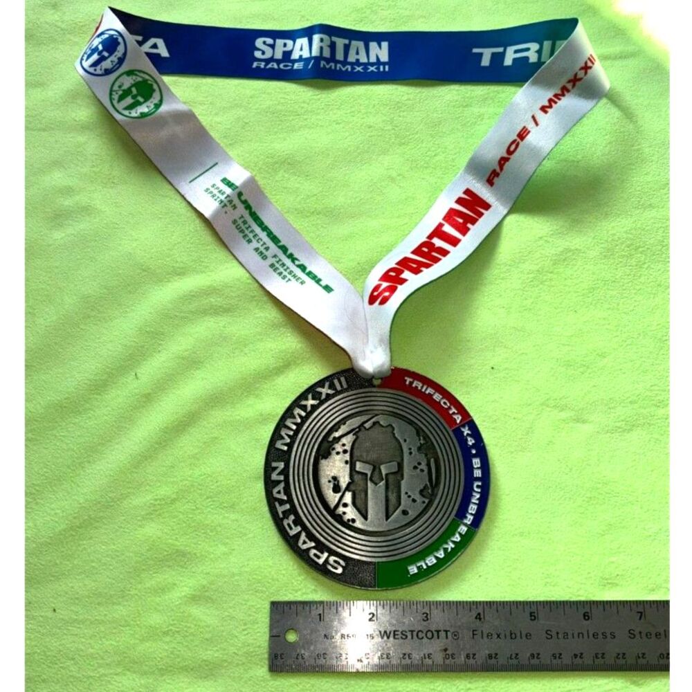 Spartan Race 2022 Multi-Trifecta X4 Medal MMXXII "Be Unbreakable"